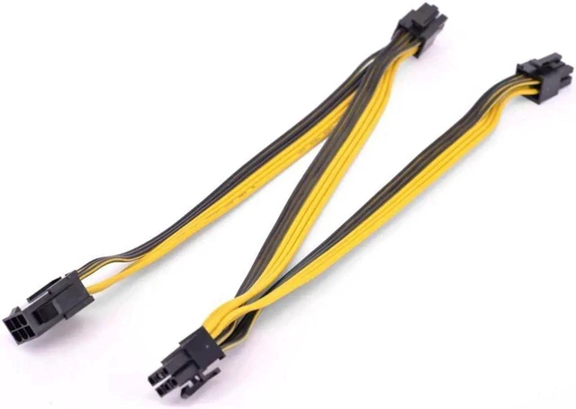 Alt view image 5 of 5 - PCI Express GPU 6Pin Port Multiplier PCIe Graphics Card 6 Pin 1 to 3 Ways Power Supply Extension Cable Female to Male 18AWG