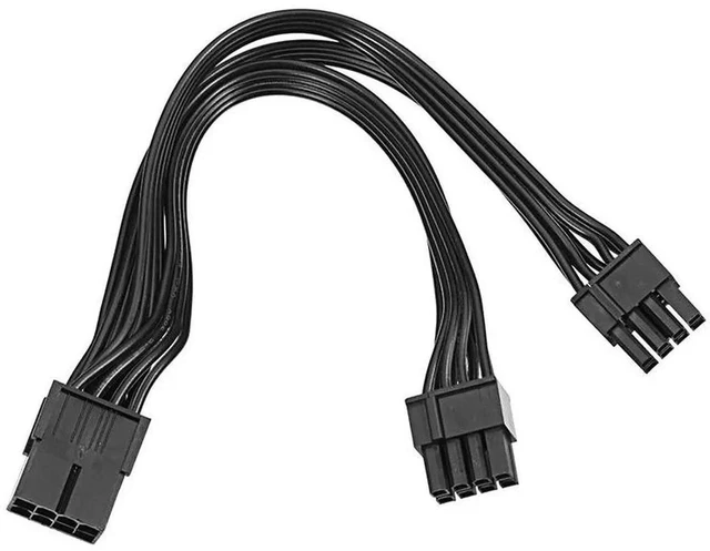 Alt view image 3 of 6 - 20cm Graphics Card 8 Pin Female to Dual 8P(6+2) Male PCIe Power Extension Cable, 4 Lines PCI Express GPU Power Adapter Connector