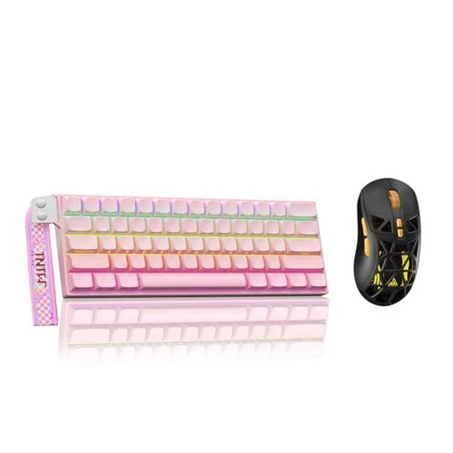 Alt view image 2 of 2 - Aula MINI60 HE PRO - 60% Mechanical Gaming Keyboard Wireless, Hall Effect Magnetic Switch(Pink)+SM80