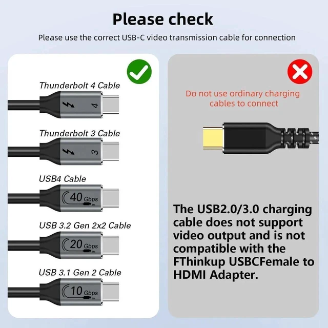 Alt view image 7 of 7 - 1 Pack USB C Female to HDMI Male Adapter, 4K@60Hz Uni-Directional Type C Source to HDMI 2.0 Converter, Thunderbolt 3/4 Compatible for MacBook Pro/Air, Galaxy, Surface, iPhone 17 Series