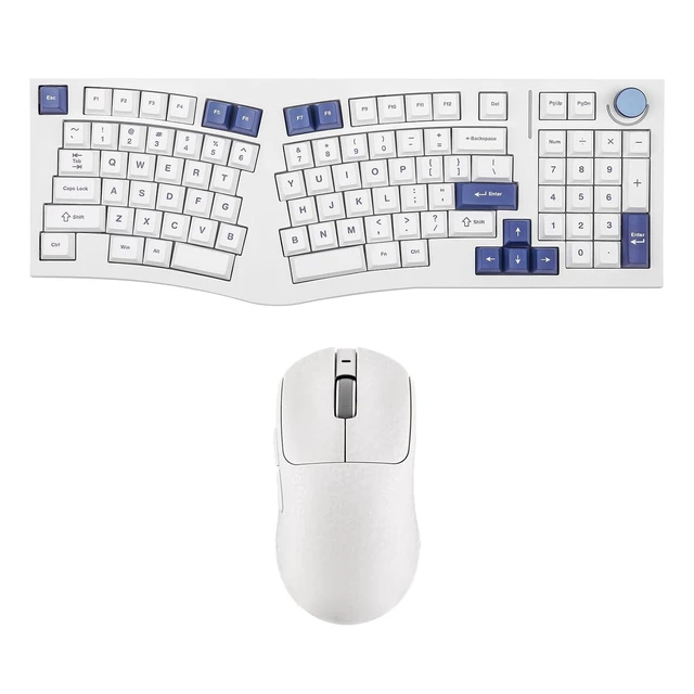 Alt view image 2 of 2 - Alice98 Ergonomic 98 Keys Custom Mechanical Keyboard with AJ199 Lightweight Gaming Mouse with Carbon