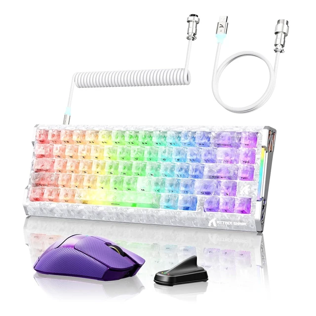 Alt view image 2 of 2 - R68HE + X11 Ultra Wired Gaming Keyboard & Wireless Gaming Mice,8K Polling Rate Carbon Fiber,60% Rapi