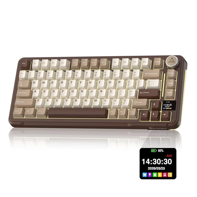 Alt view image 2 of 2 - A75 PRO 75% Wireless Mechanical Keyboard with Screen and Knob, Tri-Mode Hot Swappable Gaming Keyboar