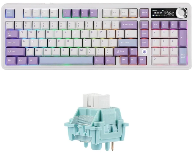 Alt view image 2 of 2 - AJAZZ AK980 96% Gaming Keyboard with LEOBOG Ice Vein 100 Pcs 42gf Linear Keyboard Switches