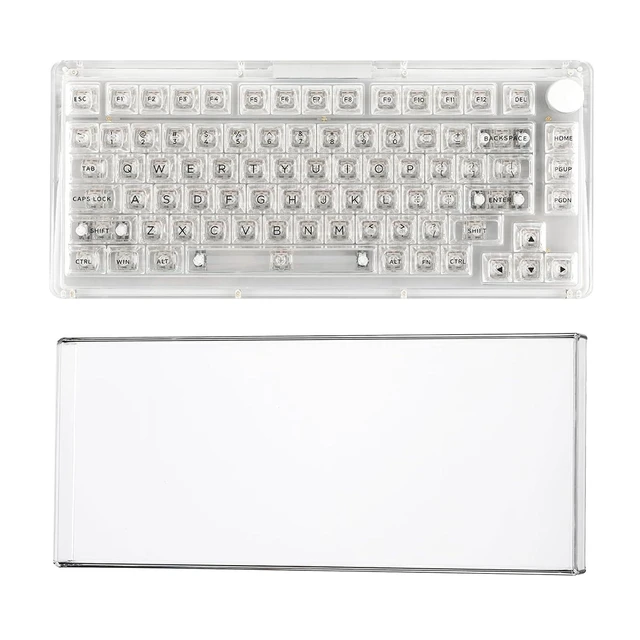 Alt view image 2 of 2 - Phantom 81 V3 75% Upgraded Crystal Gasket Mechanical Keyboard with Acrylic Transparent Keyboard Dust