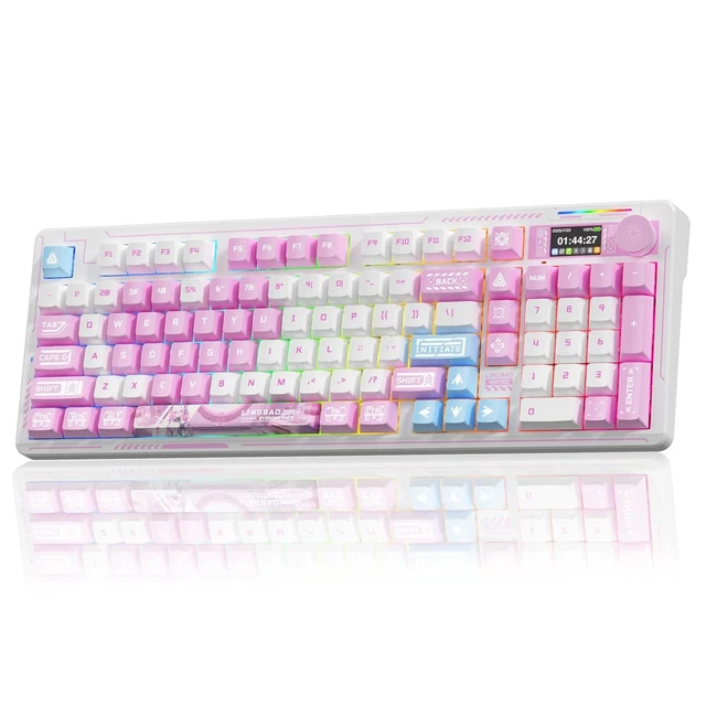 Alt view image 2 of 2 - LINGBAO K98 PRO Anime Mechanical Keyboard Wireless, with Screen & Knob,RGB Gaming Keyboard, Tri-Mode