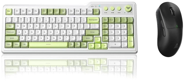 Main image of Aula F3099 Wireless Keyboard with Media Knob RGB Backlit Gaming Keyboard + SOLAKAKA SM850 - Wireless