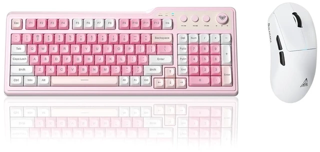 Main image of Aula F3099 Wireless Keyboard with Media Knob RGB Backlit Gaming Keyboard + SOLAKAKA SM850 - Wireless