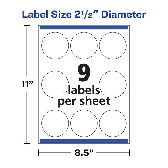 Alt view image 7 of 7 - Printable Round Labels with Sure Feed, 2.5" Diameter, Glossy White, 450 Customizable Labels (22830)