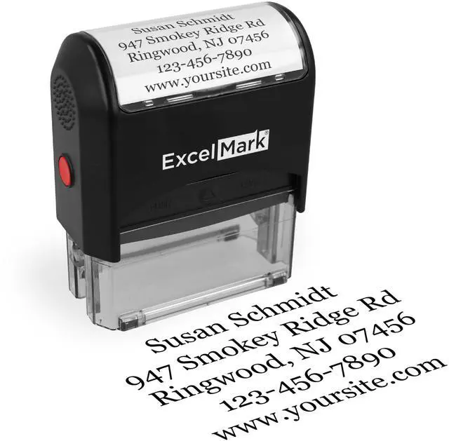 Main image of Custom Stamp Clear & Crisp Impressions Personalized Self-Inking Rubber Stamp Use for Address Stamp and More (Extra Large)