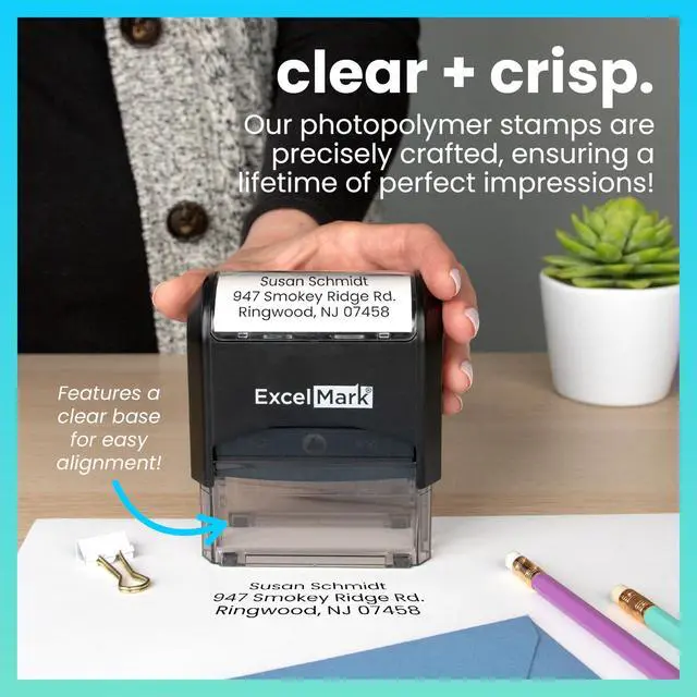 Alt view image 2 of 7 - Custom Stamp Clear & Crisp Impressions Personalized Self-Inking Rubber Stamp Use for Address Stamp and More (Extra Large)