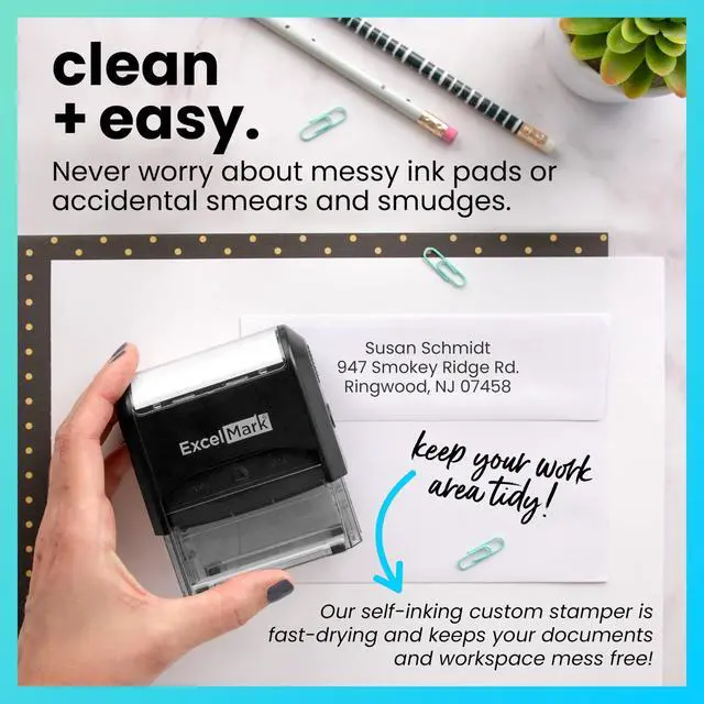 Alt view image 3 of 7 - Custom Stamp Clear & Crisp Impressions Personalized Self-Inking Rubber Stamp Use for Address Stamp and More (Extra Large)