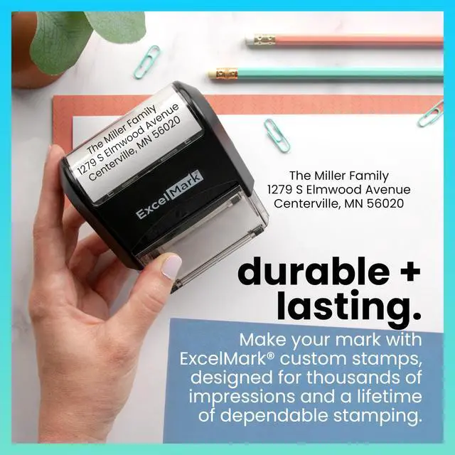Alt view image 4 of 7 - Custom Stamp Clear & Crisp Impressions Personalized Self-Inking Rubber Stamp Use for Address Stamp and More (Extra Large)