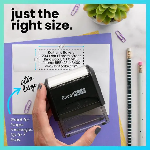 Alt view image 7 of 7 - Custom Stamp Clear & Crisp Impressions Personalized Self-Inking Rubber Stamp Use for Address Stamp and More (Extra Large)