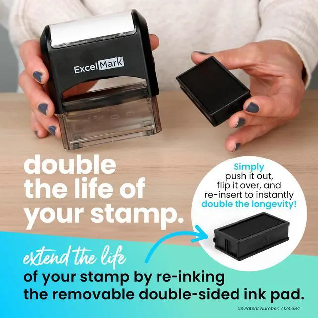 Alt view image 6 of 7 - Custom Stamp Clear & Crisp Impressions Personalized Self-Inking Rubber Stamp Use for Address Stamp and More (Extra Large)