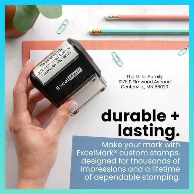 Alt view image 4 of 7 - Custom Stamp Clear & Crisp Impressions Personalized Self-Inking Rubber Stamp Use for Address Stamp and More (Large)