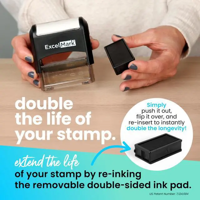 Alt view image 6 of 7 - Custom Stamp Clear & Crisp Impressions Personalized Self-Inking Rubber Stamp Use for Address Stamp and More (Large)