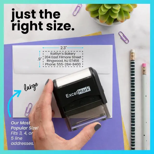 Alt view image 7 of 7 - Custom Stamp Clear & Crisp Impressions Personalized Self-Inking Rubber Stamp Use for Address Stamp and More (Large)