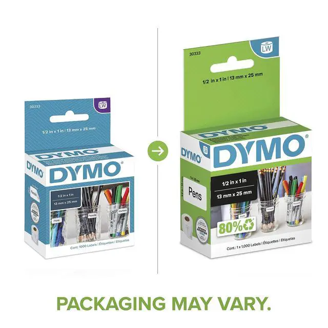 Alt view image 2 of 7 - Authentic LW Extra-Small Multi-Purpose Labels Labels for LabelWriter Printers White 1/2" x 1" 1 Roll of 1000, Pack of 10