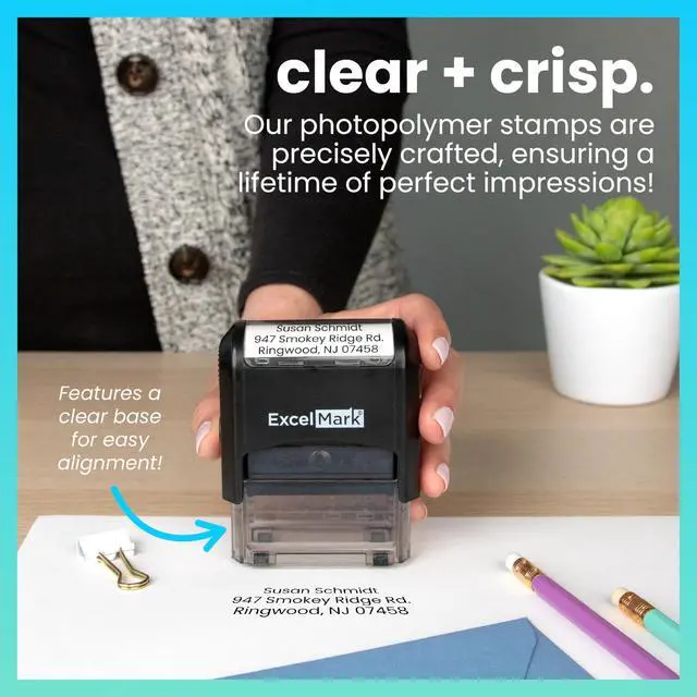 Alt view image 2 of 7 - Custom Stamp Clear & Crisp Impressions Personalized Self-Inking Rubber Stamp Use for Address Stamp and More (Medium)