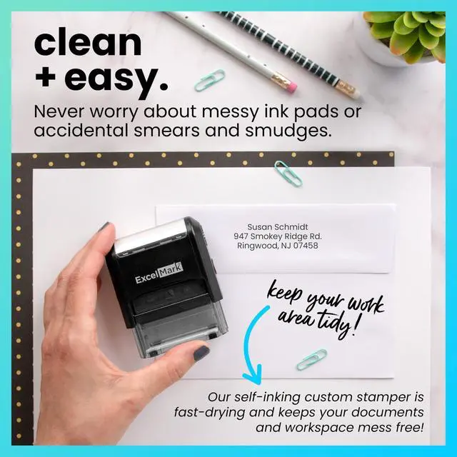Alt view image 3 of 7 - Custom Stamp Clear & Crisp Impressions Personalized Self-Inking Rubber Stamp Use for Address Stamp and More (Medium)