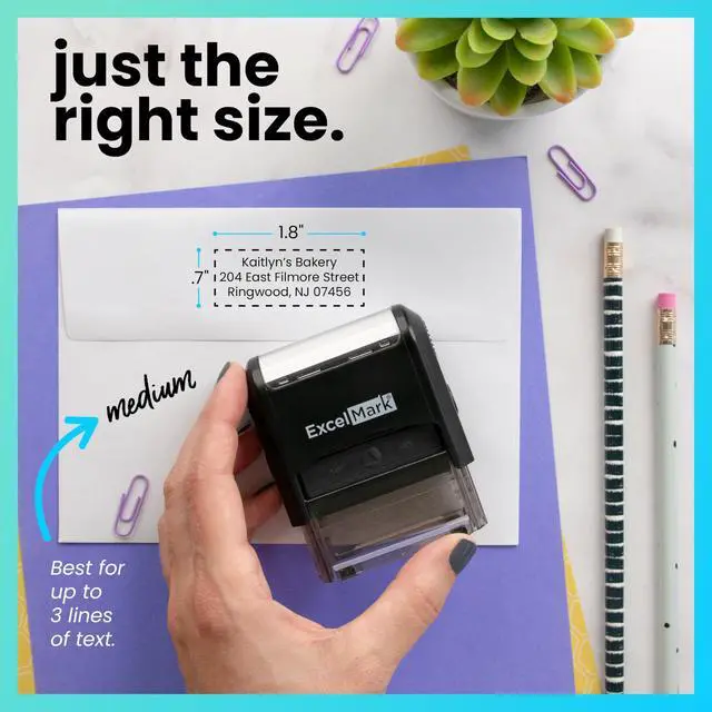 Alt view image 7 of 7 - Custom Stamp Clear & Crisp Impressions Personalized Self-Inking Rubber Stamp Use for Address Stamp and More (Medium)
