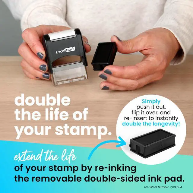 Alt view image 6 of 7 - Custom Stamp Clear & Crisp Impressions Personalized Self-Inking Rubber Stamp Use for Address Stamp and More (Small)
