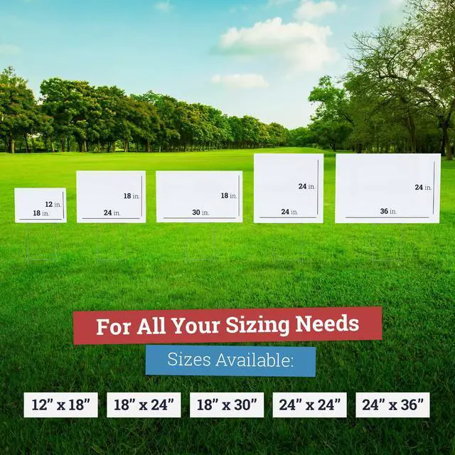 Alt view image 7 of 7 - 24x18" Double Sided Customizable Outdoor Yard Sign made from Corrugated Plastic with Metal "H" Stake, Easy to Design, Sign for Business, Garage or Yard Sale, Home, Office, (18" x 24")