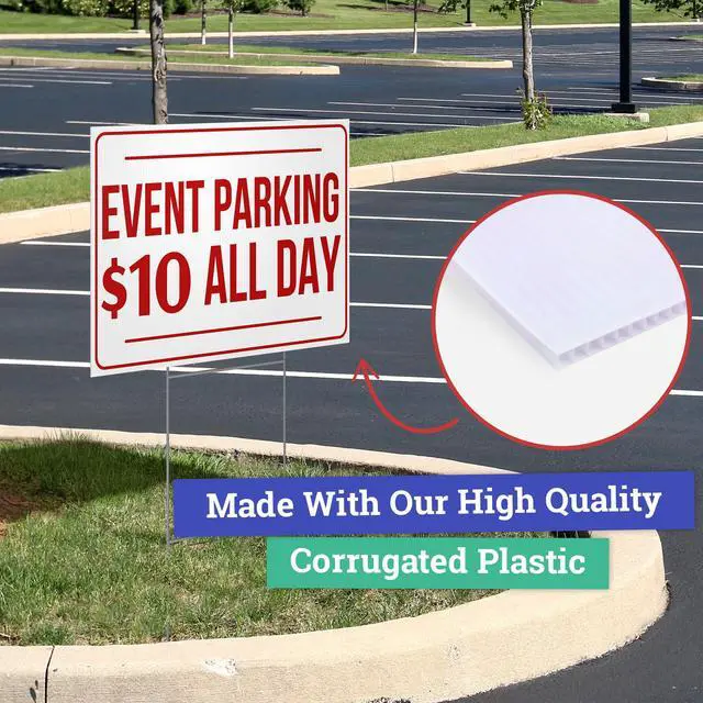 Alt view image 6 of 7 - 24x18" Double Sided Customizable Outdoor Yard Sign made from Corrugated Plastic with Metal "H" Stake, Easy to Design, Sign for Business, Garage or Yard Sale, Home, Office, (18" x 24")
