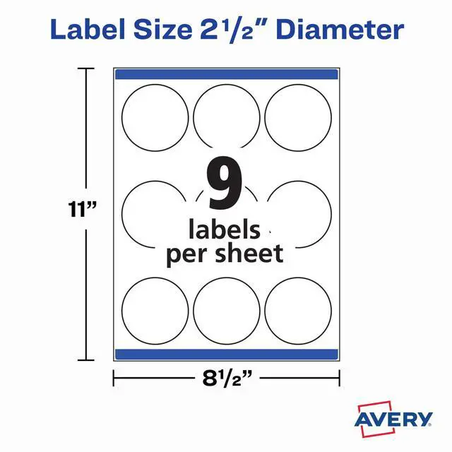 Alt view image 6 of 7 - Printable Blank Round Labels, 2.5" Diameter, Matte White, 225 Customizable Labels (22562)