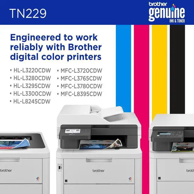 Alt view image 5 of 7 - Genuine TN229C Cyan Standard Yield Printer Toner Cartridge - Print up to 1,200 Pages(1) | Office printing with 1200 page yield for document production and color accuracy