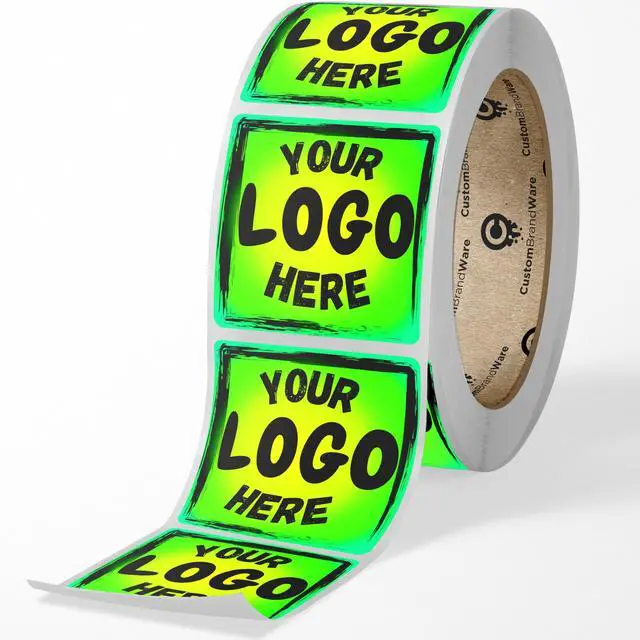 Main image of Build Your Own Stickers - Any Design Or Logo - Personalize Business - 50+ Roll - Multi Shapes, Sizes, Backgrounds, Text - Gloss/Matte Labels (1.5 inch Square)