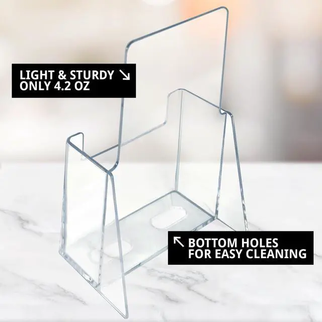 Alt view image 2 of 5 - 252012-25PK Acrylic Trifold Brochure Holder Plastic Counter top Organizer 25-Pack, Clear