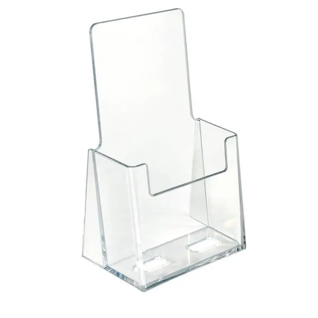 Alt view image 2 of 6 - 252012-100PK Acrylic Trifold Brochure Holder Plastic Counter top Organizer 100-Pack, Clear