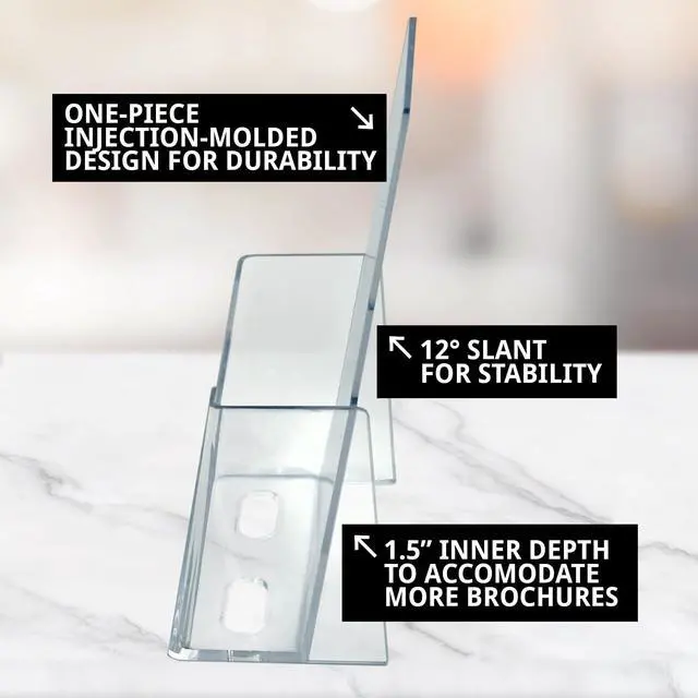 Alt view image 3 of 5 - 252012-25PK Acrylic Trifold Brochure Holder Plastic Counter top Organizer 25-Pack, Clear