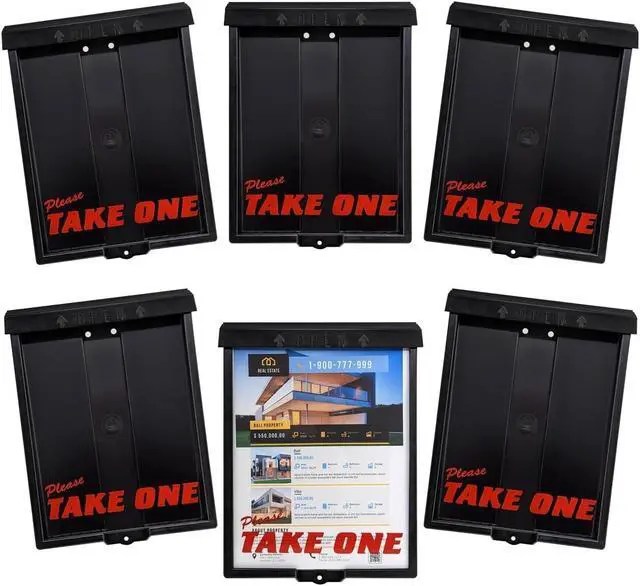 Alt view image 5 of 7 - Outdoor Real Estate Brochure Box with Solar Lighted Lid, Take One Document Holder Can Hold 100, 8.5 x 11 Documents, Flyers, Literature and Other Outdoor Marketing Needs