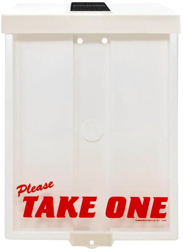 Main image of Outdoor Real Estate Brochure Box with Solar Lighted Lid, Take One Document Holder Can Hold 100, 8.5 x 11 Documents, Flyers, Literature and Other Outdoor Marketing Needs