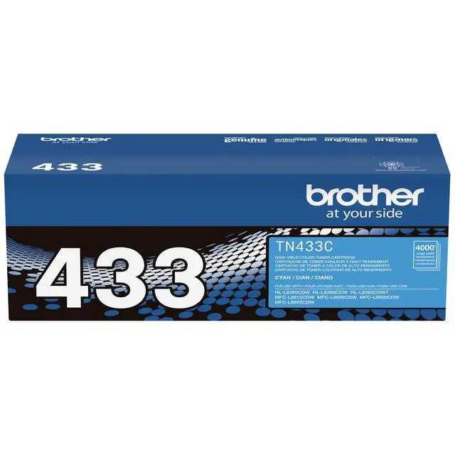 Alt view image 7 of 7 - Genuine High Yield Toner Cartridge, TN433C, Replacement Cyan Toner, Page Yield Up to 4,000 Pages, Amazon Dash Replenishment Cartridge, TN433 | Prints up to 4,000 pages, Amazon Dash replenishment