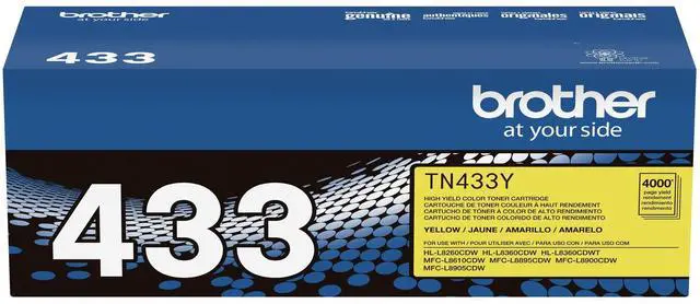 Alt view image 4 of 7 - Genuine High Yield Toner Cartridge, TN433Y, Replacement Yellow Toner, Page Yield Up to 4,000 Pages, Amazon Dash Replenishment Cartridge, TN433 | Prints up to 4,000 pages, Amazon Dash replenishment