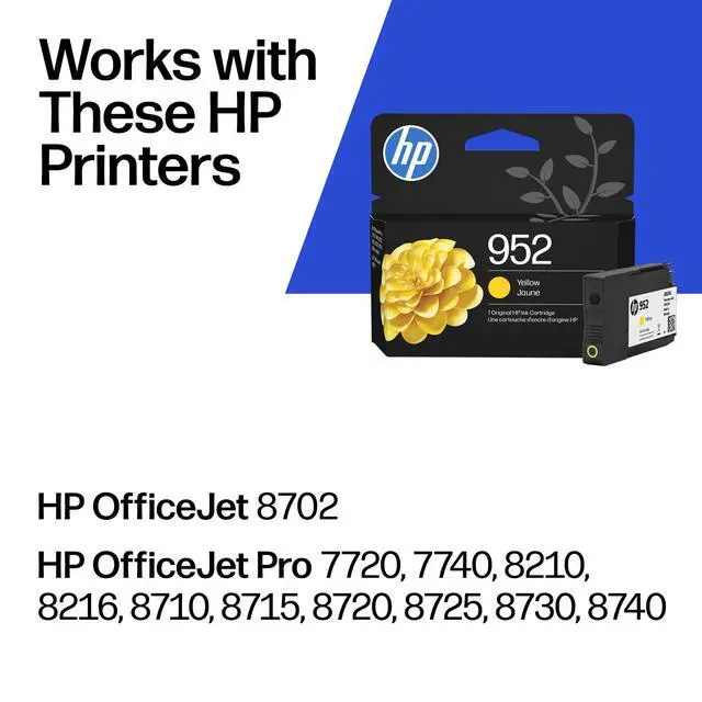 Alt view image 2 of 7 - 952 Yellow Ink Cartridge | Works with OfficeJet 8702, Pro 7720, 7740, 8210, 8710, 8720, 8730, 8740 Series | L0S55AN