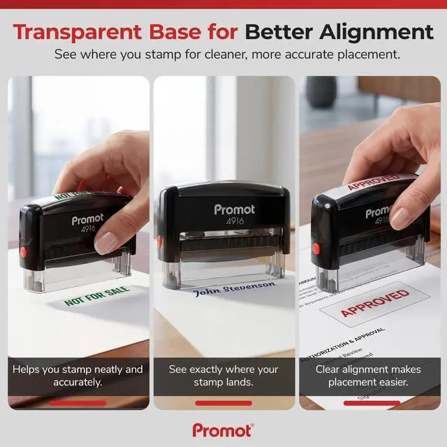 Alt view image 3 of 7 - Self-Inking (Long) - Personalized Text Name Rubber Stamps | Customized Name Stamps, Space-Saving Design, Consistent Impressions, Built-In Self-Inking Mechanism, Choose Font & Ink Color