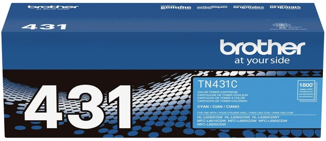 Alt view image 7 of 7 - Printer TN431C Standard Yield Toner-Retail Packaging, Cyan | 1800 page yield with TN431 cyan toner for HL-L8360CDW, professional documents and high-volume printing