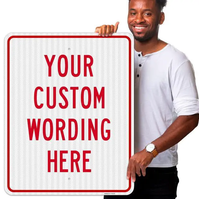 Alt view image 2 of 7 - Custom Sign, Personalized Metal Signs, Customize for Office, Business, | Workplace, office, Home, Delivery Signs, 24x30 Inches, 3M EGP
