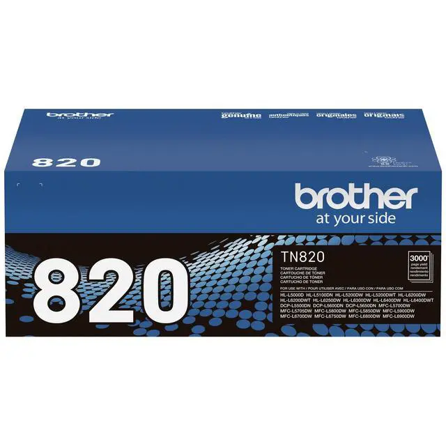 Alt view image 7 of 7 - Genuine Toner Cartridge, TN820, Replacement Black Toner, Page Yield Up to 3,000 Pages, Amazon Dash Replenishment Cartridge | Office document printing with 3000 page yield and leak-free design
