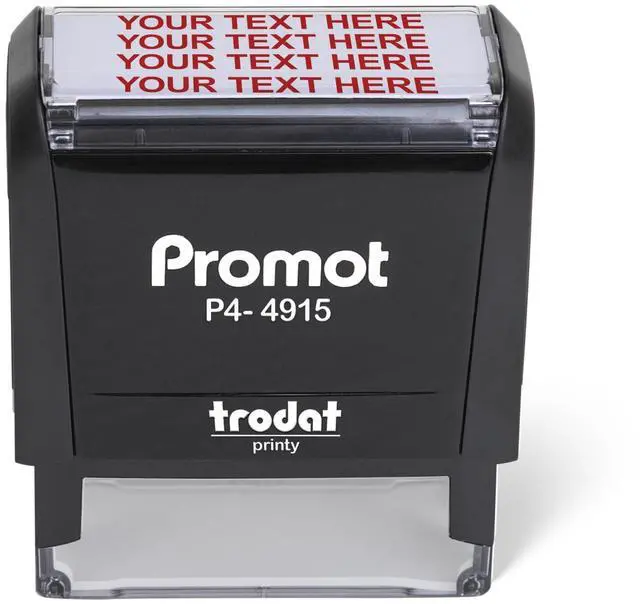 Main image of 4-Line Custom Stamp- Personalized Name & Address Stamp (Extra Large) | Customized Name Stamps, Consistent Impressions, Built-In Self-Inking Mechanism, Choose Font & Ink Color