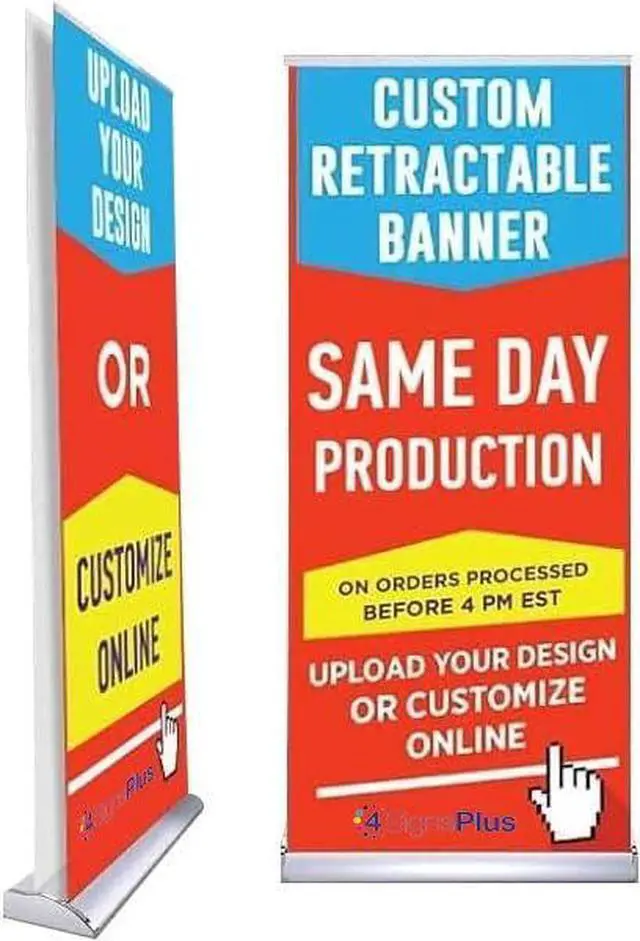 Main image of Deluxe Retractable Banner - Customizable Full Color Design Roll Up Banner with Carry On Case (Customizable, 33.5x80 Deluxe Double Sided)