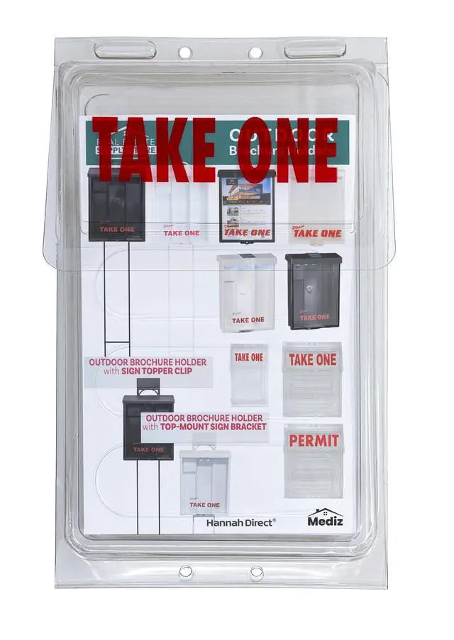 Alt view image 3 of 3 - Outdoor Jr Brochure Holder, Half Fold Tri-Fold Take One Document Box, Holds 200, 5.5 x 8.5 Flyers or Other Marketing Needs (TAKE ONE - Jr. Box, Pack of 20)
