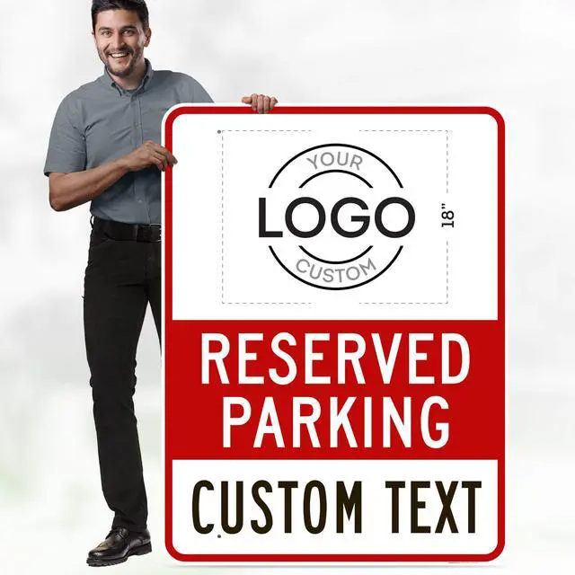 Alt view image 2 of 7 - Custom No Parking Sign, Custom Reserved Parking Signs for Business, 36x48 Inches, Rust Free DiBound, Fade Resistant, Made in USA by