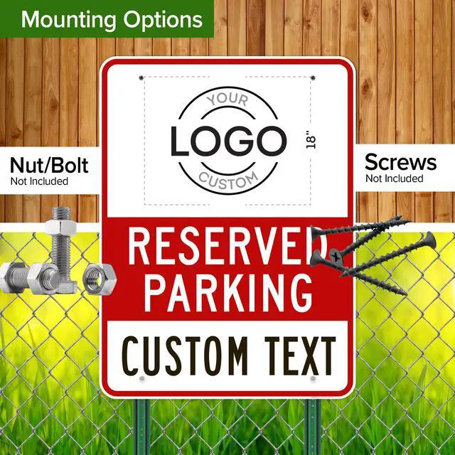 Alt view image 5 of 7 - Custom No Parking Sign, Custom Reserved Parking Signs for Business, 36x48 Inches, Rust Free DiBound, Fade Resistant, Made in USA by