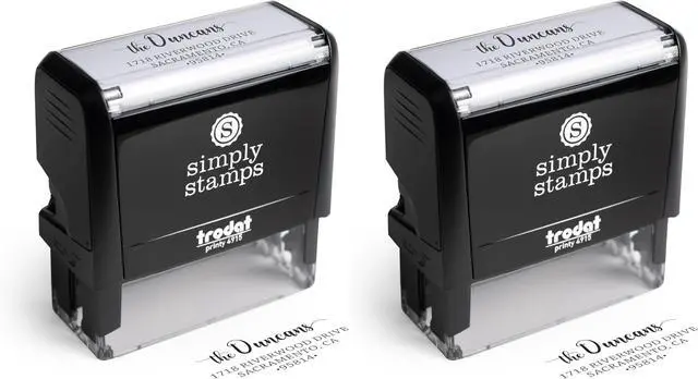 Main image of The Duncans Personalized Self-Inking Address Stamp | Envelope Return Address Stamp for Couples and Families | Custom Rubber Address Stamp (2, Xtra Wide)